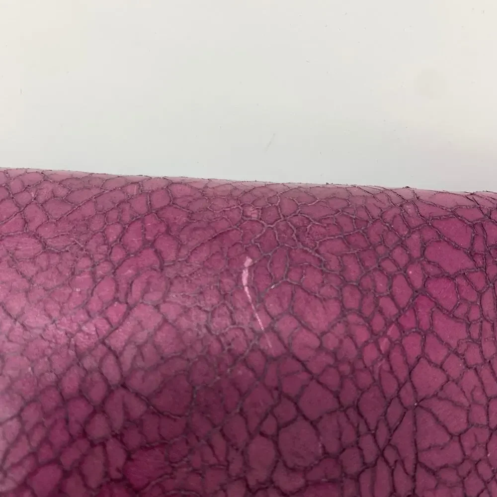 VTG Gino Genuine Leather Purple Crossbody Shoulder Bag Pebbled Foldover Boho EU
